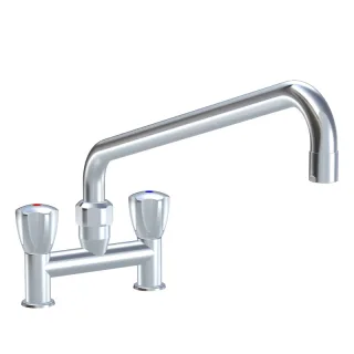 KWC Zweigriffmischer GASTRO Schwenkauslauf, AD153 A450, chromeline,105822 105822