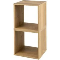 COSTWAY Bücherregal 2er Set Würfelregalen, 2-tlg., stapelbar, mit 2 Fächern
