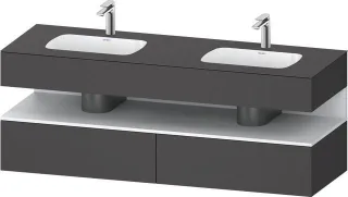 Duravit Qatego Einbauwaschtisch mit Konsolenwaschtischunterbau Graphit Matt 1600x550x600 mm - QA4797 QA4797018490010