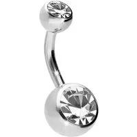 PIERCINGLINE Bauchnabelpiercing Titan Bananabell ZWEI KRISTALLE (Bananabells, 1-tlg)