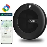 Mili SmartTag Bluetooth Tracker für Android (Google Find My Device), GPS-Tracker (Schlüsselfinder, Ortungsgerät für Auto & Koffer,Geschenkideen, Schwarz)