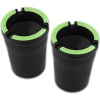 Coumo Aschenbecher 2x Autoaschenbecher Outdoor KFZ Auto Ascher Getränkehalter leuchtend