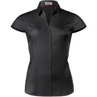 Vincenzo Boretti Klassische Bluse leicht tailliert soft Kurzarm