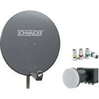 Schwaiger 714548 SAT-Antenne (80 cm, Aluminium, Quad LNB, anthrazit)