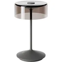 SIGOR LED Tischleuchte Akku-Glasleuchte NUMOTION graphitgrau, Dimmbar, LED fest integriert, Warmweiß