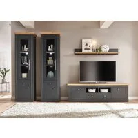 OTTO home Wohnwand Westminster, (Set, 4-St., 2 Vitrinen, Lowboard, Wandregal), im romantischen Landhausstil