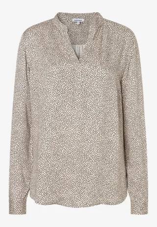 MORE & MORE - Viskose-Bluse mit Miniprint weiß - Gr. - 36