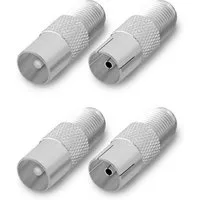 ARLI Kabelzubehör TV Adapter IEC 9,5 mm 2x Buchse + 2x Stecker Antenne Sat Kabel 4K