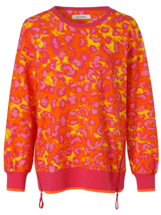 eiszeit - Sweatshirt Rundhals 1/1 Arm Druck lipstick pink multi - Gr. - 46