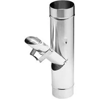Zambelli Regenfallrohr, (Regenrohrklappe verzinkt, ohne Sieb Ø 100mm Silber), Regenwasserklappe, Dachrinnenablauf für Regentonne