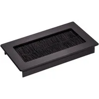 SO-TECH® Kabelkanal Kabeldurchlass Kabeldurchführung TONDO mit Bürstendichtung (1-St), Schwarz eloxiert, Außenmaß: 100x70mm, Einbaumaß: 90x62mm