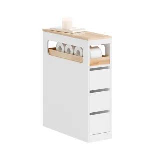 SoBuy Nischenregal, Weiß, Holzwerkstoff, Holz, 23x82x65 cm, Badezimmer, Badezimmerschränke, Midischränke