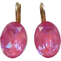 Mugello Paar Ohrhänger Ava pink vergoldet Hingucker leuchtend Geschenk, Handgefertigter Modeschmuck, made in Germany