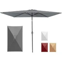 paramondo Sonnenschirm Sonnenschirm 2,3x1,3 m rechteckig knickbar Kurbel UV-Schutz grau, LxB: 230x130 cm, Klein, eckig, knickbar: ideal für Balkone, Stahl/Polyester