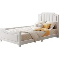 Flieks Polsterbett, Kinderbett Einzelbett Tagesbett mit Rückenlehne 90x200cm Samt