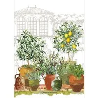 Garnier Thiebaut Geschirrtuch Geschirrtuch Jardin Provencal Olive 50x70 cm, (1-tlg., 1 x Geschirrtuch), bedruckt