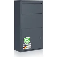 Kubus Paketbox Adrien, Sicherer Paketkasten mit cleverem Klappensystem, Witterungsbeständig und schnell montiert