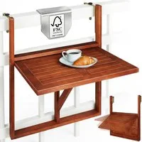 Casaria Balkonhängetisch Akazie (1-St), klappbar Holz FSC®-zertifiziert 40kg Belastbar Balkon Geländer Akazie