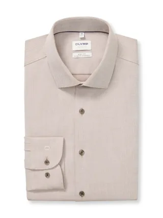 OLYMP - Body fit: Businesshemd 24/Seven beige - Gr. - 38