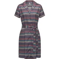 Ragwear Sommerkleid Sawira Gemustertes Midikleid mit Knopfleiste