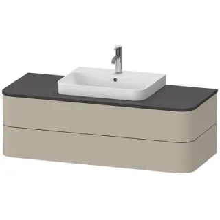 Duravit Happy D.2 Plus Konsolenwaschtischunterbau wandhängend Taupe Seidenmatt 1300x550x408 mm - HP4 HP4962060600010