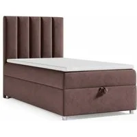 Best for Home Boxspringbett Trinity K10 SINGLE mit Bettkasten & Bonellfederkern, Komfort Topper H3 (Einzelbett, Polsterbett gepolstertes Kopfteil, Jugendbett, Kinderbett versch. Größen, 70x200 80x200 90x200 100x200 cm), mit oder ohne Topper, Flexible