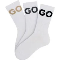 HUGO Freizeitsocken 3P QS ICONIC CC 1 (Packung, 3-Paar, 3er) mit HUGO Logostickerei in Kontrastfarbe