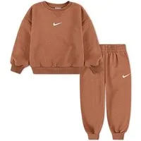 Nike Sportswear Jogginganzug ESSENTIAL FLEECE CREW SET (Set, 2-tlg), für Babys und Kleinkinder, mit elastischem Bund, lockerer Schnitt