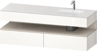 Duravit Qatego Einbauwaschtisch mit Konsolenwaschtischunterbau Weiß Hochglanz 1600x550x600 mm - QA47 QA4796083220000