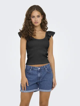 ONLY - ONLGWEN LIFE S/L SMOCK TOP JRS Black - Gr. - S