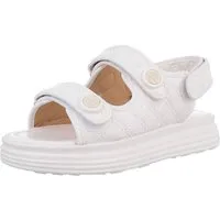 Ital-Design Komfortable Sandalen mit verstellbaren Riemen Riemchensandalette (89322983) Flach Plateausandaletten in Weiß