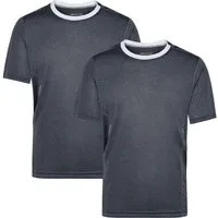 James & Nicholson Laufshirt Doppelpack Herren Kurzarm Laufshirt Running T-Shirt JN472 (Doppelpack, 2er-Pack) Atmungsaktiv und Feuchtigkeitsregulierend