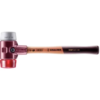 HALDER SIMPLEX - Schonhammer mit Tempergussgehäuse und hochwertigem Holzstiel, TPE-mid / Plastik - 3036.060