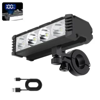 BIKIGHT 4 LED High Brightness Bicycle Headlight 180° Wide Floodlight Cycling Front Light Type-C Charging Aluminum Alloy