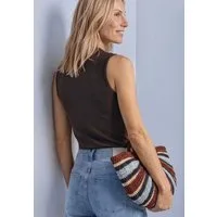 STREET ONE Shirttop Sommer-Top im Silk-Look mit Turtle Neck
