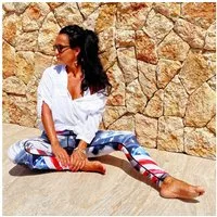 YAKUZA Leggings Capture The Flag mit mittelhohem Bund und integrierter Einschubtasche
