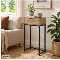 HTI-Living Beistelltisch Konsolentisch Cedrik 40 cm mit Schublade Artisaneiche-Schwarz (Stück, 1-St., 1 Konsolentisch)