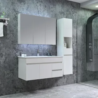 Neuesbad Serie 80 Waschtischset B:100, T:46, H:50cm, weiss NBHT20100