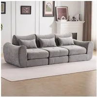 Leawin Sofa Sofas Wohnzimmer, modulares Sofa mit Schlaffunktion L-Form, Werkzeuglos montierbar, wandelbar & ideal für kleine Räume