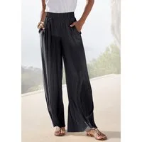 LASCANA Schlupfhose mit Plisseefalten und weitem, luftigem Bein mit Zierschnalle, leichte Sommerhose, elegant