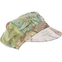 Guru-Shop Strickmütze Patchwork Boho Kappe, Ballon Mütze - grün