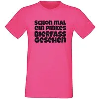 G-graphics T-Shirt Schon mal ein pinkes Bierfass gesehen Herren T-Shirt mit Spruch-Print aus unserer Pink-Black-Men-Edition