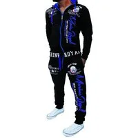 RMK Jogginganzug Marine Royal Herren Trainingsanzug Sportanzug Streetwear Fitness, Jacke mit Kapuze