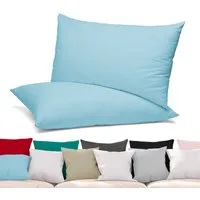 Beautex Kissenhüllen 2er Set Premium Kissenbezug aus Baumwolle, viele Farben, (2 Stück), verdeckter Reißverschluss, Jersey 160g/m², langlebig