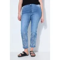 Studio Untold Röhrenjeans Mom-Jeans Stickerei am Saum 5-Pocket