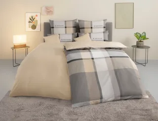 TOM TAILOR HOME Bettwäsche "Lenny in Gr. 135x200 oder 155x220 cm" 3 Stk. mit GRATIS-Zugabe: Kissenhülle 1tlg., in Biber und Renforcé erhältlich