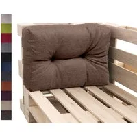 sunnypillow Rückenkissen Palettenkissen gesteppt Seitenkissen 60 x 40 x 15 cm, Braun