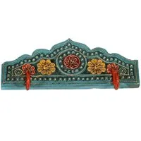 Casa Moro Garderobenhaken Orientalischer Kleiderhaken Taj Mahal mit 2 Haken (aus Holz, 1 St., handgeschnitzt), Weihnachtsdeko, Handmade