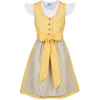 Isar-Trachten Dirndl Kinderdirndl 43176 gelb mit Flügelarm Bluse