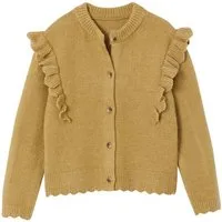 vertbaudet Strickjacke Strickjacke Mädchen mit Rüschen und Wellensaum